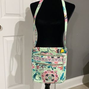 Vera Bradley triple zip hipster in “mint flowers” pattern